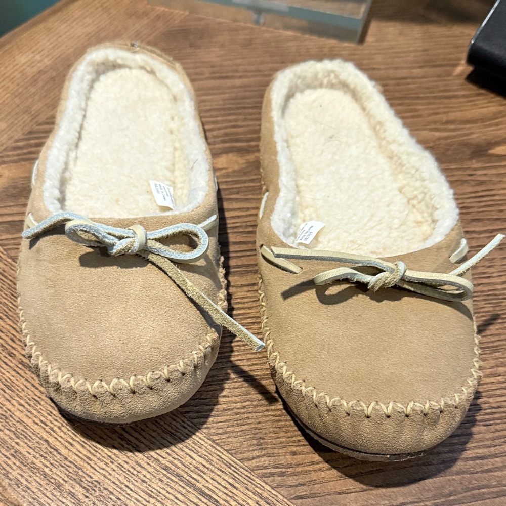 Lands' End Women's Cozy Tan Slippers